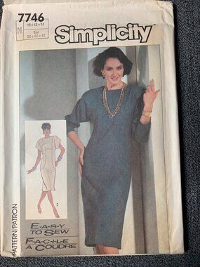 Simplicity Misses Dress Sewing Pattern Size 10 12 14 7746 - uncut